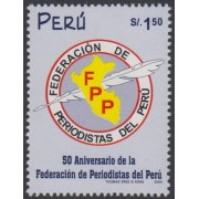 Perú 1254 2000 50 Aniversario de Asociación de periodistas del Perú MNH