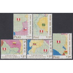 Perú 1260/64 2000 Fronteras MNH Perú 1260/64 2000 Fronteras MNH