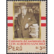Perú 1266 2000 Centenario del nacimiento de Luis Alberto Sánchez MNH