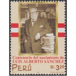 Perú 1266 2000 Centenario del nacimiento de Luis Alberto Sánchez MNH Perú 1266 2000 Centenario del nacimiento de Luis Alberto Sánchez MNH