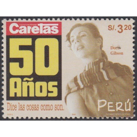 Perú 1268 2000 50 Años de caretas asociación de ayuda MNH Perú 1268 2000 50 Años de caretas asociación de ayuda MNH