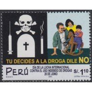 Perú 1278 2001 Día de la lucha internacional contra las drogas MNH