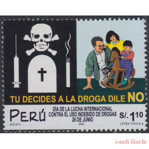 Perú 1278 2001 Día de la lucha internacional contra las drogas MNH