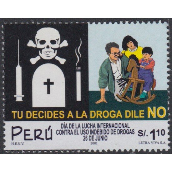 Perú 1278 2001 Día de la lucha internacional contra las drogas MNH Perú 1278 2001 Día de la lucha internacional contra las drogas MNH