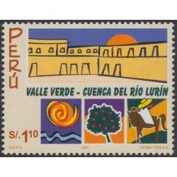 Perú 1281 2001 Valle verde Cuenca del Río Laurín MNH Perú 1281 2001 Valle verde Cuenca del Río Laurín MNH