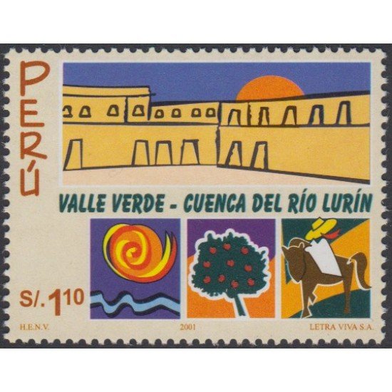 Perú 1281 2001 Valle verde Cuenca del Río Laurín MNH