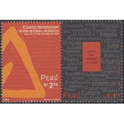Perú 1283/84 2002 Cumbre Iberoamericana de Jefes de Estado y de Gobiernos MNH Perú 1283/84 2002 Cumbre Iberoamericana de Jefes de Estado y de Gobiernos MNH