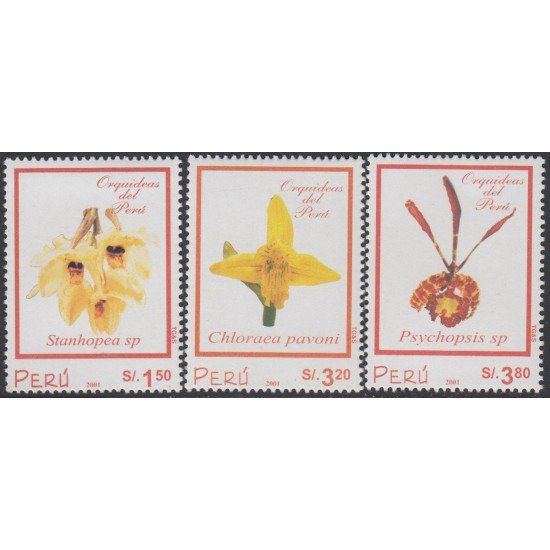 Perú 1292/94 2002 Orquídeas orchid flora MNH Perú 1292/94 2002 Orquídeas orchid flora MNH