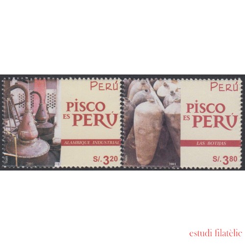 Perú 1295/96 2002 Pisco Botijas Alambique industrial MNH