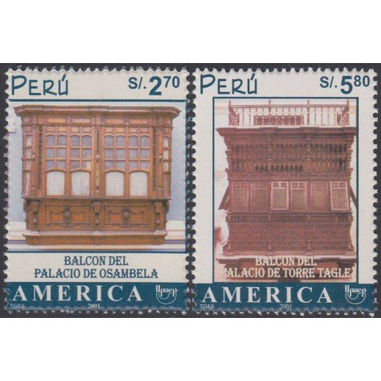 Perú 1303/04 2002 Serie América UPAEP Patrimonio Mundial MNH Perú 1303/04 2002 Serie América UPAEP Patrimonio Mundial MNH