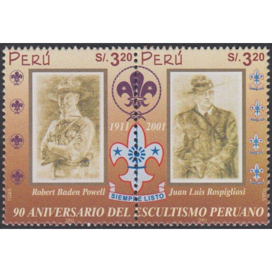Perú 1309/10 2002 90 Aniversario del Escultismo peruano Scouts MNH Perú 1309/10 2002 90 Aniversario del Escultismo peruano Scouts MNH