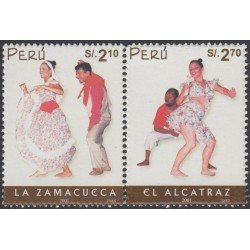 Perú 1311/12 2002 Danzas típicas La zamacueca El alcatraz MNH Perú 1311/12 2002 Danzas típicas La zamacueca El alcatraz MNH