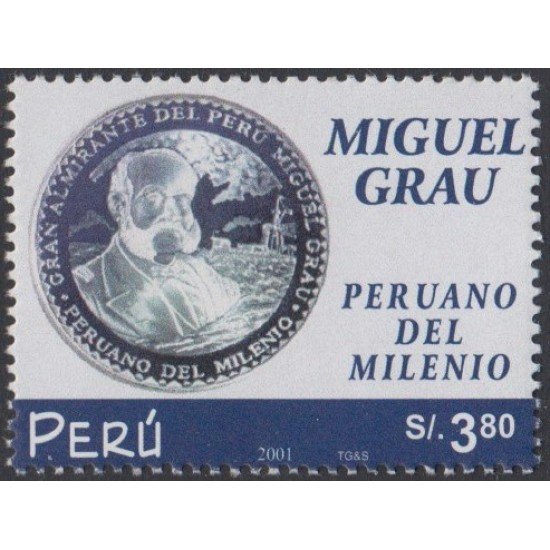 Perú 1330 2002 Miguel Grau Peruano del Milenio MNH Perú 1330 2002 Miguel Grau Peruano del Milenio MNH