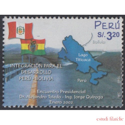 Perú 1333 2002 Integración para el desarrollo Perú- Bolivia MNH