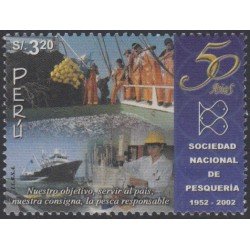 Perú 1334 2002 50 Años Sociedad Nacional de pesquería barco ship MNH Perú 1334 2002 50 Años Sociedad Nacional de pesquería barco ship MNH