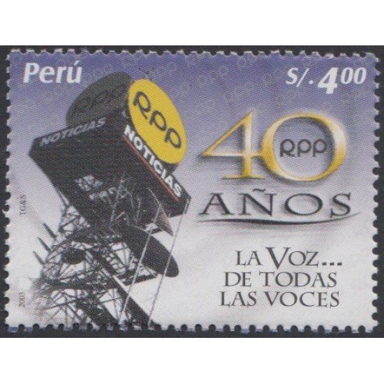Perú 1338 2003 40 Aniversario de Radio Programas de Perú MNH