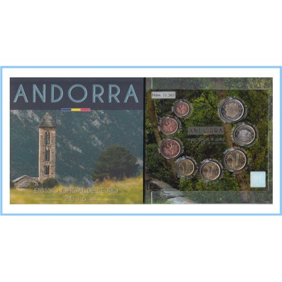 Andorra 2016 Cartera Oficial Euros € Valores de Andorra Tirada 35.000 BU Andorra 2016 Cartera Oficial Euros € Valores de Andorra Tirada 35.000 BU