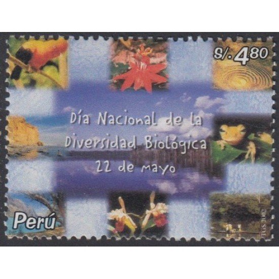 Perú 1388 2004 Día de la diversidad biológica 22 de mayo flora fauna MNH Perú 1388 2004 Día de la diversidad biológica 22 de mayo flora fauna MNH
