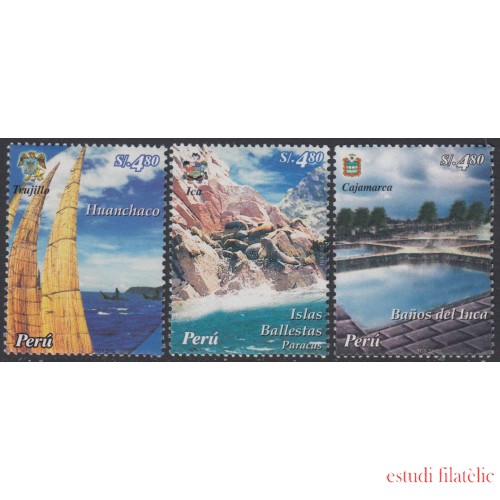 Perú 1428/30 2004 Turismo Huanchaco Islas Ballestas Baños del Inca MNH