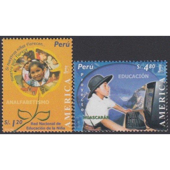 Perú 1431/32 2004 Serie América UPAEP Red Nacional de Educación MNH Perú 1431/32 2004 Serie América UPAEP Red Nacional de Educación MNH