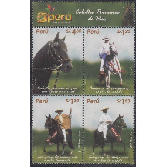 Perú 1434/37 2004 Caballos peruanos de paso horse fauna MNH Perú 1434/37 2004 Caballos peruanos de paso horse fauna MNH