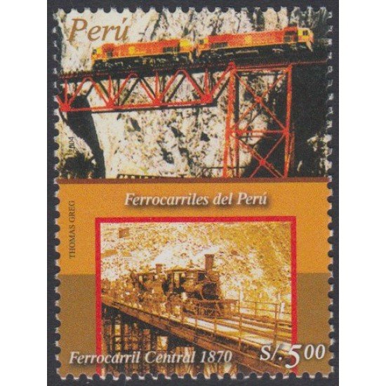 Perú 1439 2004 Ferrocarriles del Perú Train railways MNH Perú 1439 2004 Ferrocarriles del Perú Train railways MNH