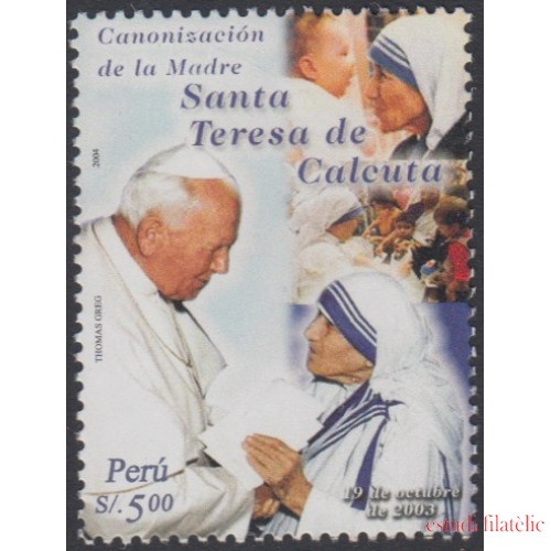 Perú 1446 2004 Canonización María Teresa de Calcuta Juan pablo II  MNH