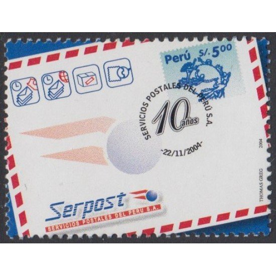 Perú 1452 2004 10 Aniversario de los Servicios postales del Perú MNH Perú 1452 2004 10 Aniversario de los Servicios postales del Perú MNH