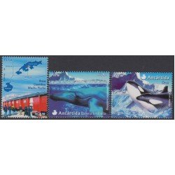 Perú 1458/60 2004 Fauna Antártida Base científica Machu Picchu Ballena 2004 MNH Perú 1458/60 2004 Fauna Antártida Base científica Machu Picchu Ballena 2004 MNH