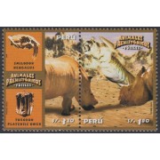 Perú 1464/65 2004 Animales prehistóricos fósiles fauna tigre tiger  MNH