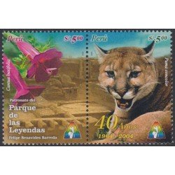 Perú 1474/75 2054 40 Años Parque de las Leyendas Fauna flora MNH Perú 1474/75 2054 40 Años Parque de las Leyendas Fauna flora MNH