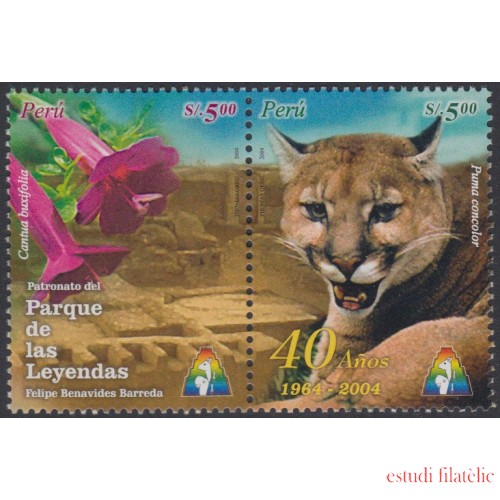 Perú 1474/75 2054 40 Años Parque de las Leyendas Fauna flora  MNH