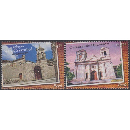 Perú 1477/78 2005 Iglesia San Cristóbal Catedral de Huancayo MNH Perú 1477/78 2005 Iglesia San Cristóbal Catedral de Huancayo MNH