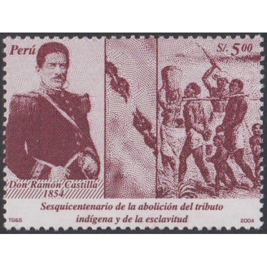 Perú 1479 2005 150 años de la abolición del tributo indígena Ramon Castilla MNH Perú 1479 2005 150 años de la abolición del tributo indígena Ramon Castilla MNH