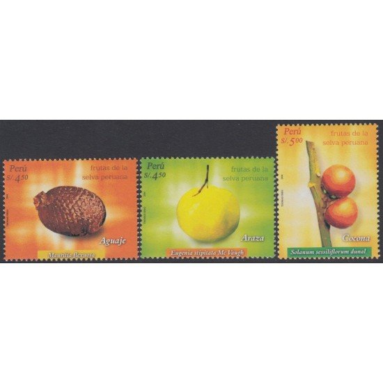 Perú 1486/88 2005 Frutas de la Selva Peruana Aguaje Araza y Cocona fruits MNH Perú 1486/88 2005 Frutas de la Selva Peruana Aguaje Araza y Cocona fruits MNH