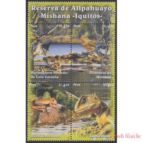 Perú 1490/93 2005 Reserva de Allpahuayo Mishana Iquitos Fauna  MNH
