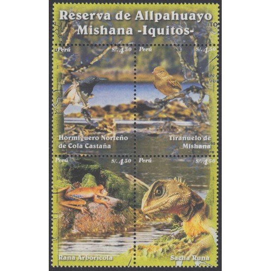 Perú 1490/93 2005 Reserva de Allpahuayo Mishana Iquitos Fauna MNH Perú 1490/93 2005 Reserva de Allpahuayo Mishana Iquitos Fauna MNH