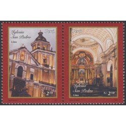Perú 1522/23 2006 Iglesia San Pedro Lima MNH Perú 1522/23 2006 Iglesia San Pedro Lima MNH