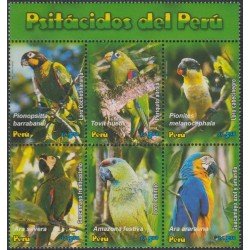 Perú 1559/64 2006 Fauna Psitácidos del Perú loro parrot MNH Perú 1559/64 2006 Fauna Psitácidos del Perú loro parrot MNH