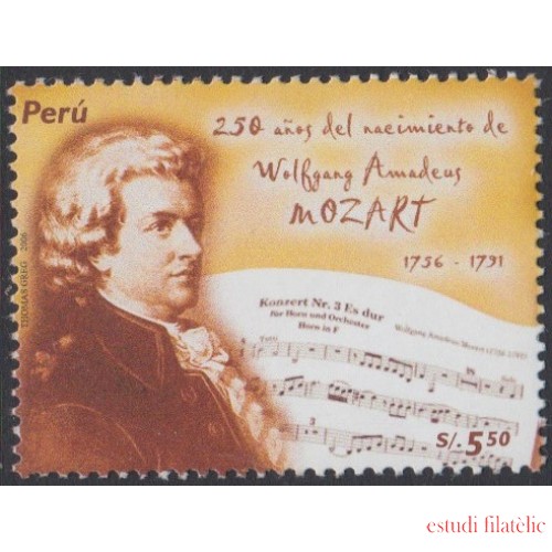 Perú 1597 2006 Personalidad Wolfgang Amadeus Mozart MNH