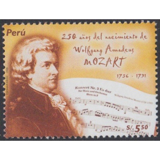 Perú 1597 2006 Personalidad Wolfgang Amadeus Mozart MNH