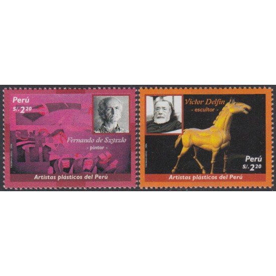 Perú 1608/09 2007 Artes plásticas del Perú horse fauna caballo MNH Perú 1608/09 2007 Artes plásticas del Perú horse fauna caballo MNH