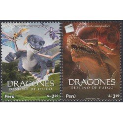 Perú 1616/17 2007 Cine Internacional Contemporáneo Dragones MNH Perú 1616/17 2007 Cine Internacional Contemporáneo Dragones MNH