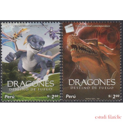 Perú 1616/17 2007 Cine Internacional Contemporáneo Dragones MNH