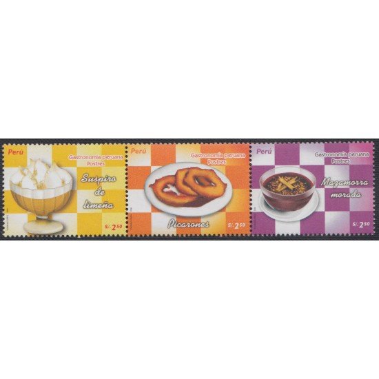Perú 1620/22 2007 Gastronomía Peruana Postres MNH Perú 1620/22 2007 Gastronomía Peruana Postres MNH