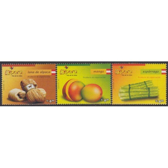 Perú 1638/40 2007 Productos de exportación frutas fruit MNH Perú 1638/40 2007 Productos de exportación frutas fruit MNH