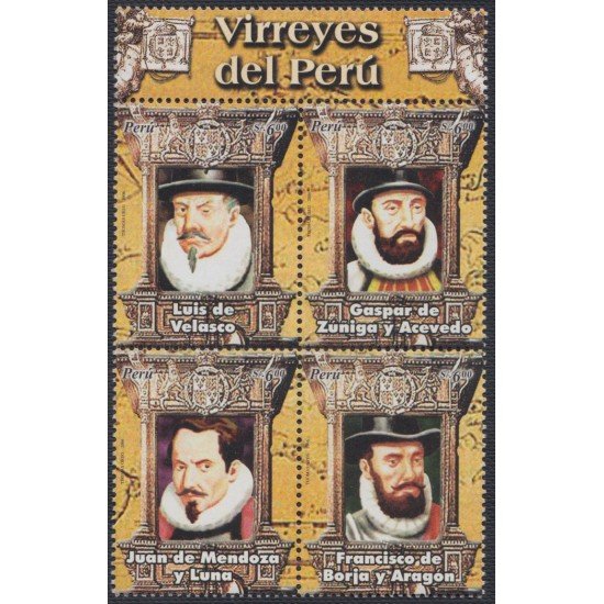 Perú 1644/47 2007 Virreyes del Perú MNH Perú 1644/47 2007 Virreyes del Perú MNH