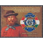 Perú 1648 2007 Bicentenario del nacimiento de Giuseppe Garibaldi MNH