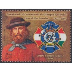 Perú 1648 2007 Bicentenario del nacimiento de Giuseppe Garibaldi MNH Perú 1648 2007 Bicentenario del nacimiento de Giuseppe Garibaldi MNH