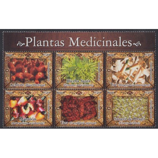Perú 1655/60 2007 Plantas medicinales flora MNH Perú 1655/60 2007 Plantas medicinales flora MNH